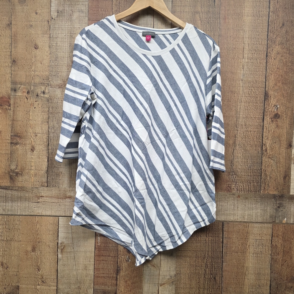 Striped Gray and White Women's Top